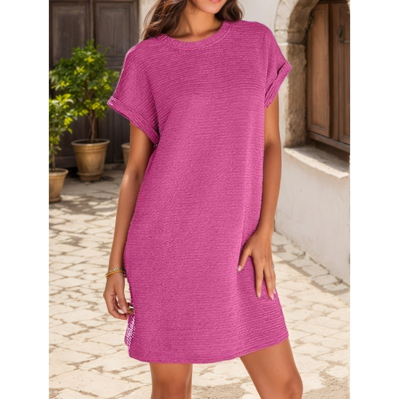 Modiva | Vestido holgado de mujer con mangas remangadas y bolsillos